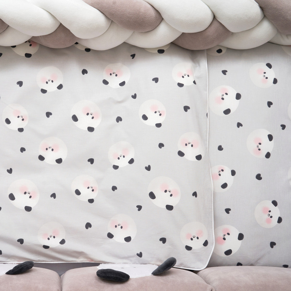 Постільний комплект Twins Panda, 7 елементів, сірий (4075-TP-10N) - Pampik - 6