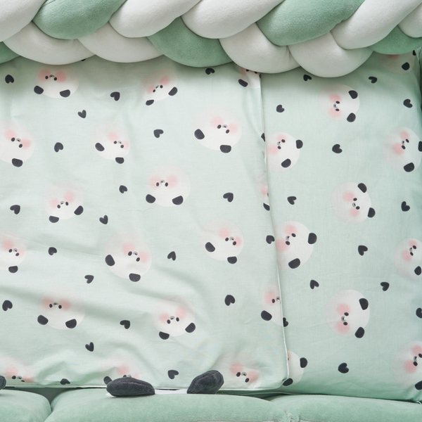 Постільний комплект Twins Panda, 7 елементів, ментоловий (4075-TP-14) - Pampik - 6