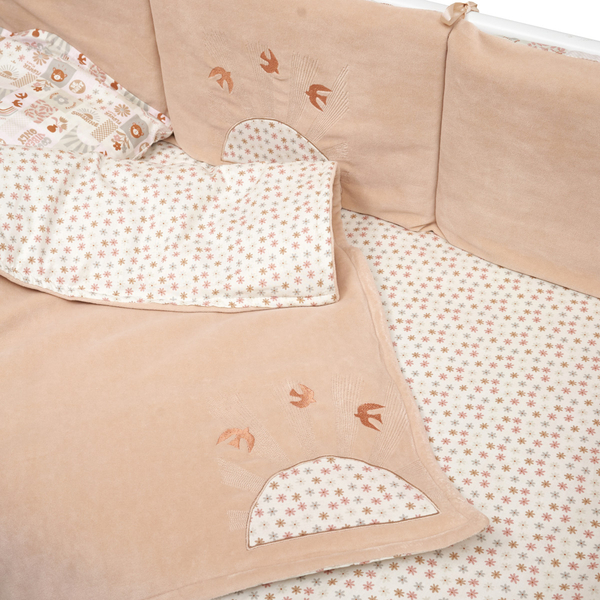 Постільний комплект Twins Be Happy з пледом, 8 елементів, бежевий (4078-TBH-02) - Pampik - 7