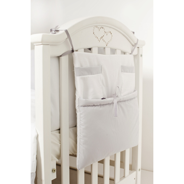 Постільний комплект Twins Dolce Rabbits, 8 елементів, білий з сірим (4062-D-010-019) - Pampik - 2