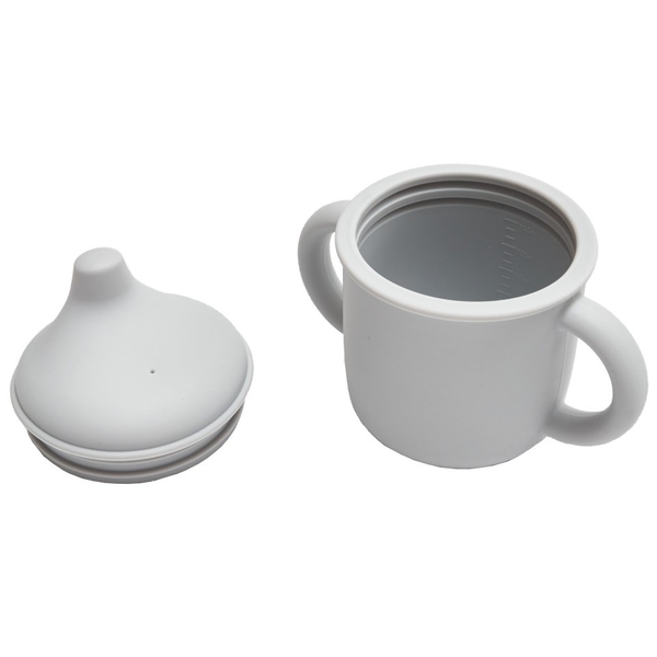 Поильник силиконовый Twins, с носиком, светло-серый (PSN-03-401) - Pampik - 2