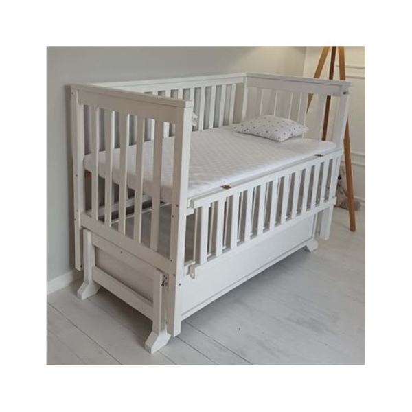 Ліжечко Goydalka Alex з шухлядою, 120х60 см, білий (9800-GA-01) - Pampik - 2