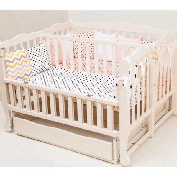 Ліжечко Goydalka DUO для двійні, з шухлядами, 135х114х90 см, білий (G100-GD-01) - Pampik - 3