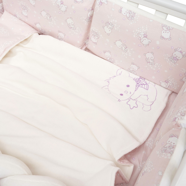 Постільний комплект Twins Be Happy з пледом, 8 елементів, рожевий (4078-TBH-08) - Pampik - 9