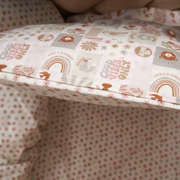 Постільний комплект Twins Be Happy з пледом, 8 елементів, бежевий (4078-TBH-02) - Pampik - 4