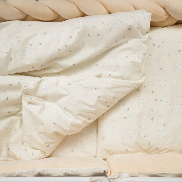 Постільний комплект Twins Be Happy з пледом, 8 елементів, кремовий (4078-TBH-202) - Pampik - 10