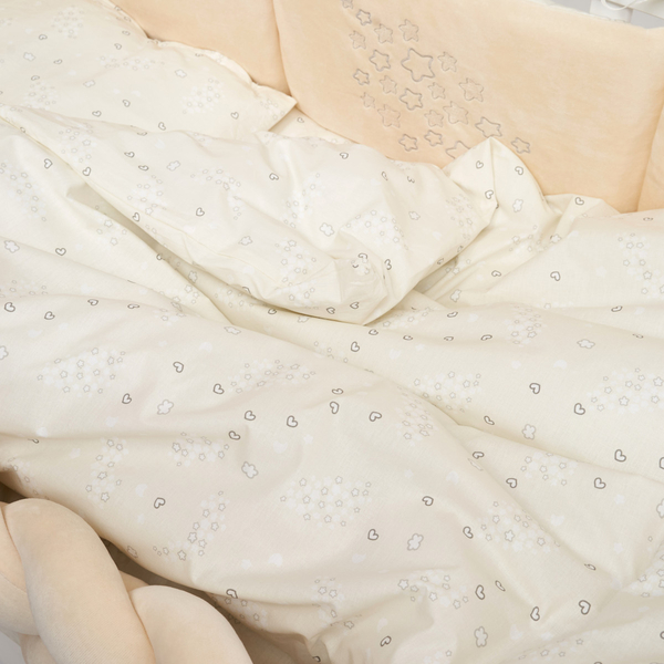Постільний комплект Twins Be Happy з пледом, 8 елементів, кремовий (4078-TBH-202) - Pampik - 7