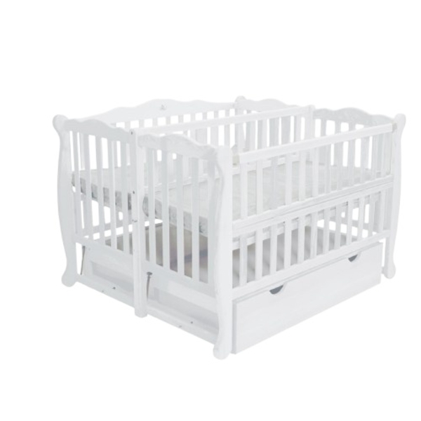 Ліжечко Goydalka DUO для двійні, з шухлядами, 135х114х90 см, білий (G100-GD-01) - Pampik