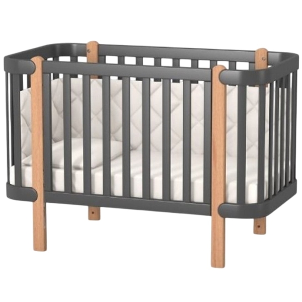 Ліжко Верес ЛД5 Монако, без коліс, без шухляди, темно-сірий з буковим (05.3.1.211.16) - Pampik