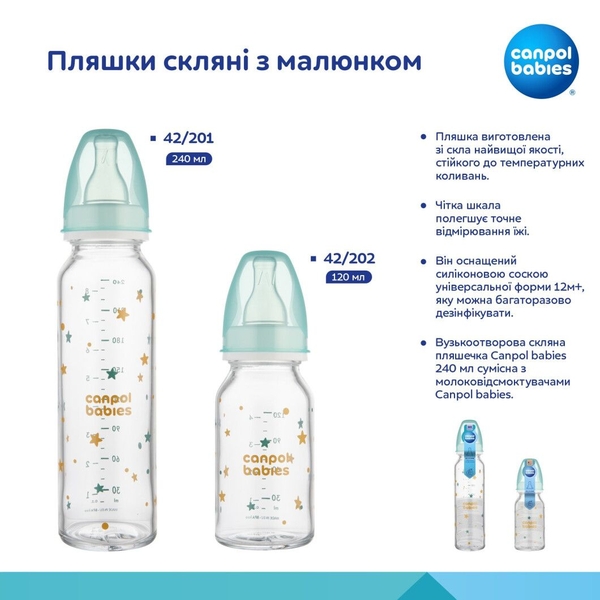 Пляшечка скляна Canpol Babies, 120 мл (42/202) - Pampik - 4