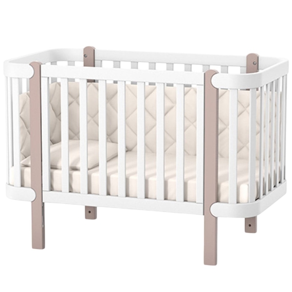 Кровать Верес ЛД5 Монако, без колес, без ящика, белый с капучино (05.3.1.211.13) - Pampik