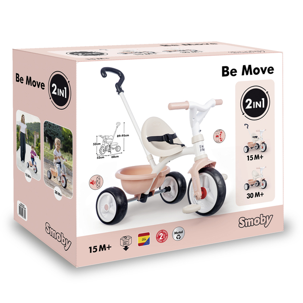 Трехколесный велосипед 2 в 1 Smoby Toys Би Муви Розовая жемчужина (7600740339) - Pampik - 4