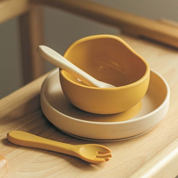 Тарілка глибока Petite&Mars силіконова, на присосці, 360 мл, зелений (707817) - Pampik - 3