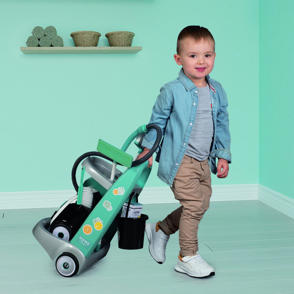 Ігровий набір Smoby Візок для прибирання з пилососом, зі звуком, 9 аксесуарів (330316) - Pampik - 5