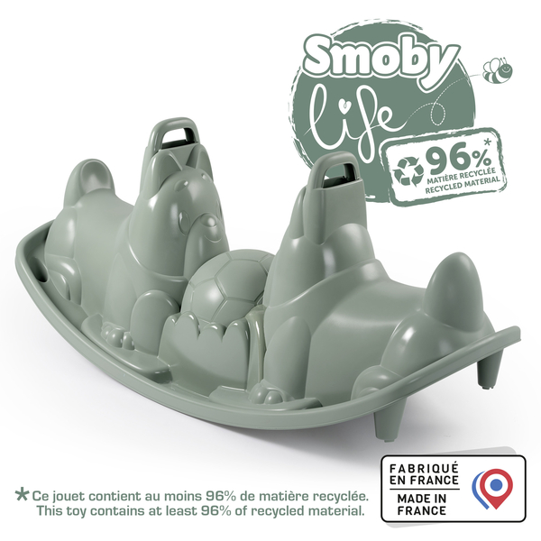 Качели двойные Smoby Life Собачки, 115x50x51 см, серый (7600830211) - Pampik - 5