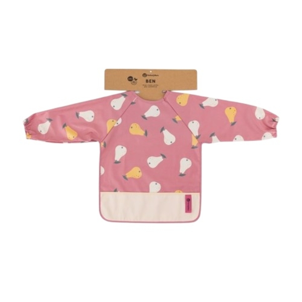 Водонепроникний нагрудник Petite&Mars Ben Pink Pears з рукавами, рожевий (413746) - Pampik