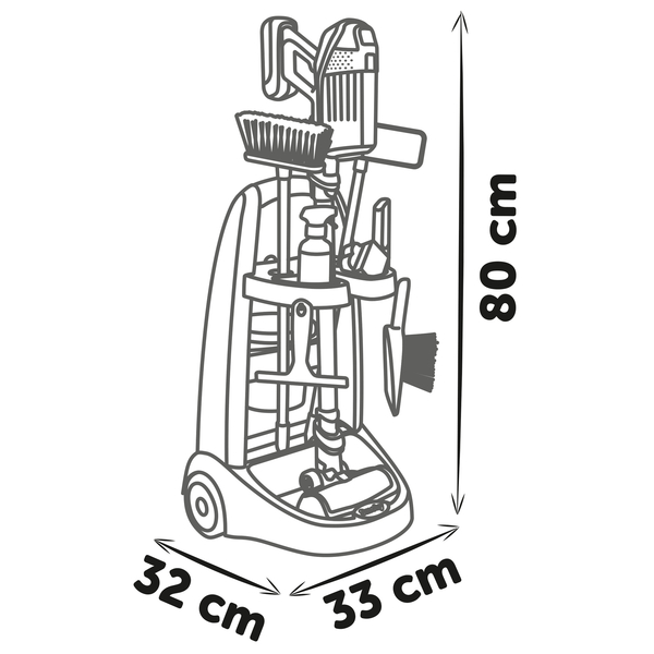 Ігровий набір Smoby Візок для прибирання з ручним пилососом Rowenta, 10 аксесуарів (7600330326) - Pampik - 4