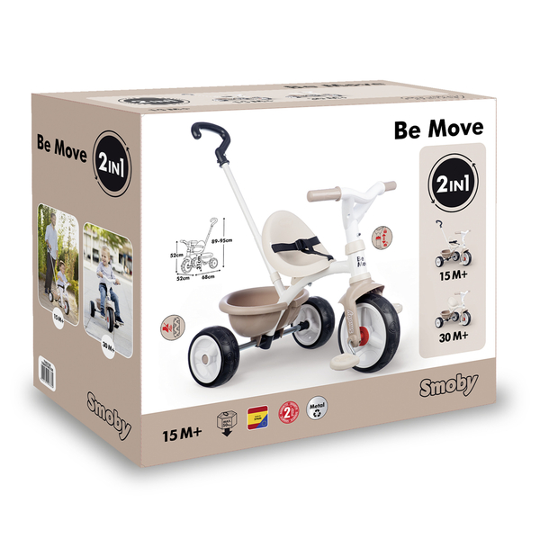 Трехколесный велосипед 2 в 1 Smoby Toys Би Муви, айвори (7600740338) - Pampik - 4