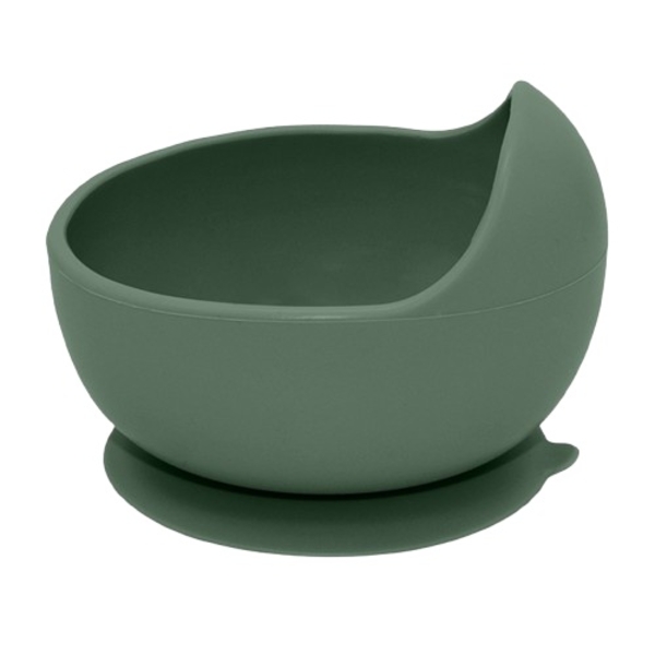 Тарілка глибока Petite&Mars силіконова, на присосці, 360 мл, зелений (707817) - Pampik