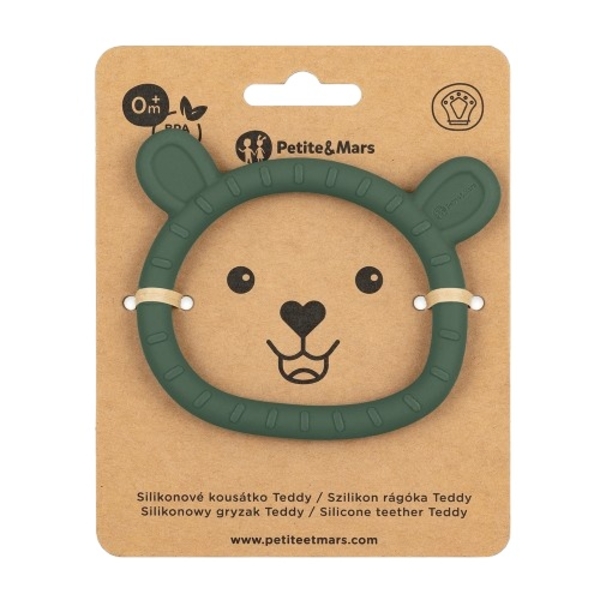 Силіконовий прорізувач Petite&Mars Teddy Misty Green, зелений (722817) - Pampik