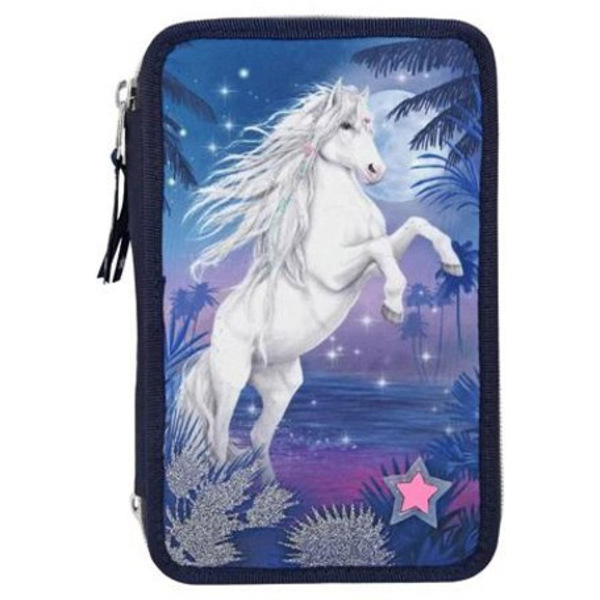 Пенал с наполнением и подсветкой Depesche Белая лошадь, синий (410530/35786) - Pampik