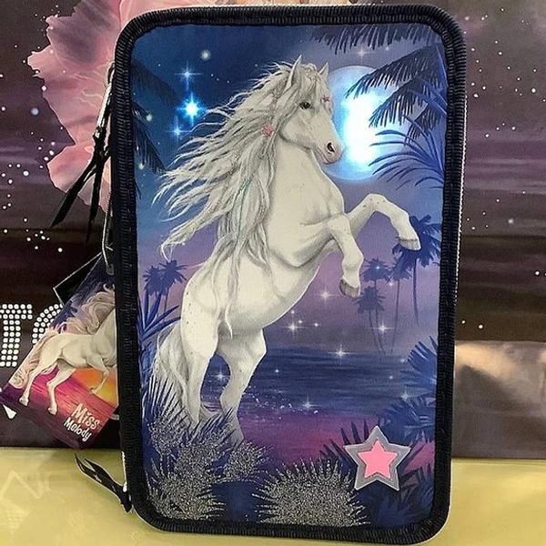 Пенал с наполнением и подсветкой Depesche Белая лошадь, синий (410530/35786) - Pampik - 4