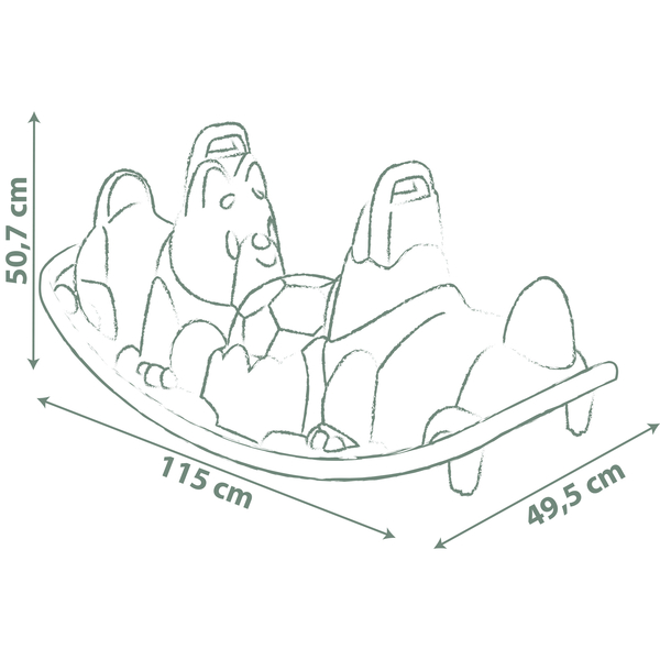 Качели двойные Smoby Life Собачки, 115x50x51 см, серый (7600830211) - Pampik - 6