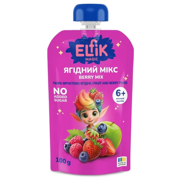 Пюре Elfik Magic Ягідний мікс, 1800 г (18 шт. по 100 г) - Pampik - 2