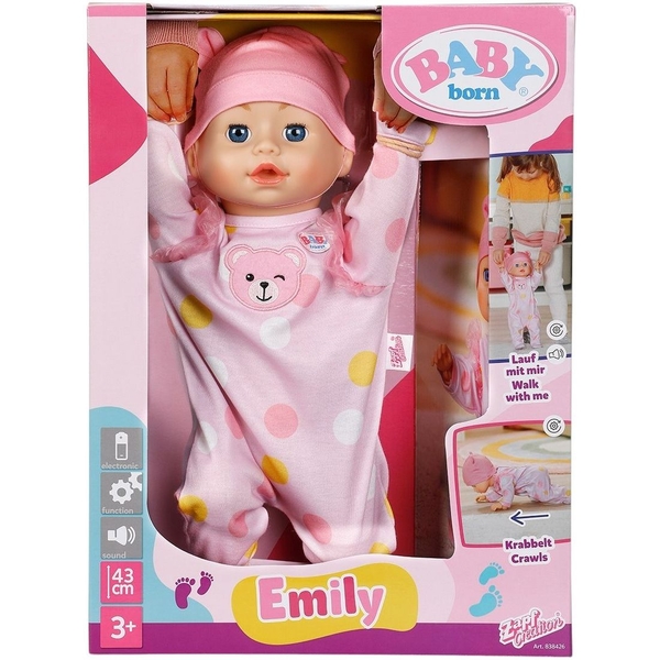 Інтерактивна лялька Baby Born Перші кроки Емілі, 43 см (838426) - Pampik - 2