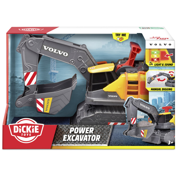 Экскаватор Dickie Toys Вольво Строительная сила, звук, свет, 30 см (3725012) - Pampik - 2