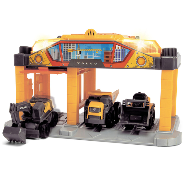 Ігровий набір Dickie Toys Вольво Будівельна мікростанція, звук, світло, 3 машини (3725010) - Pampik