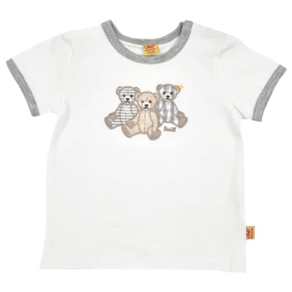Футболка для хлопчика Steiff, котон, 3-6 міс, білий (6312751/7496) - Pampik