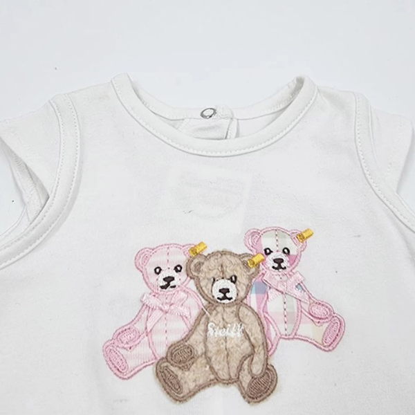 Футболка для девочки Steiff, коттон, 2 мес, белый (6312111/7441) - Pampik - 3