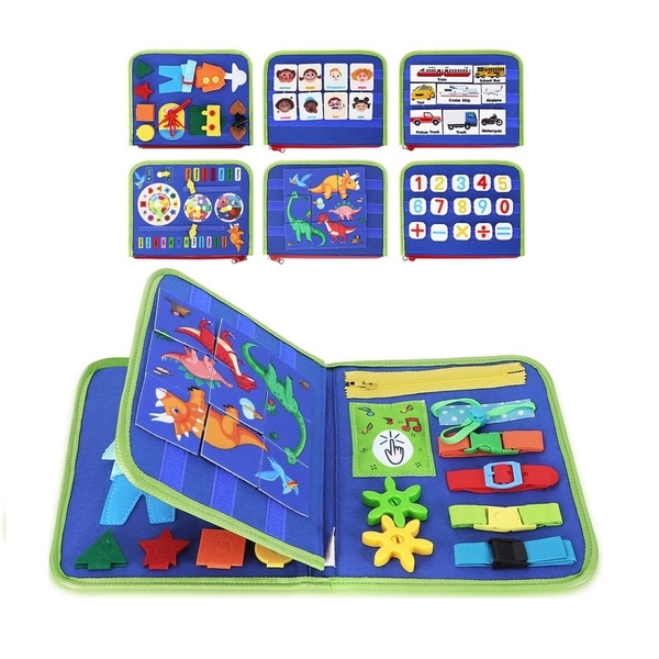 Детская развивающая тактильная сумочка-бизиборд Urmywo, голубой (UMMZBAL) - Pampik - 3