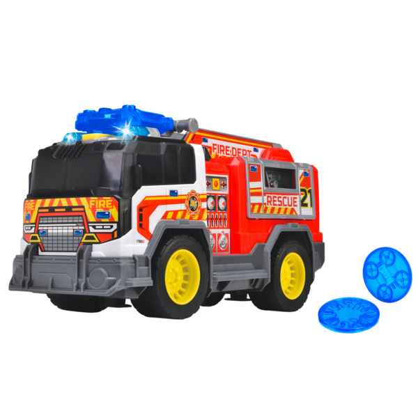 Функціональне авто Dickie Toys Рятувальна служба, з драбиною, стрільба дисками, звук, світло, 30 см (3306020) - Pampik