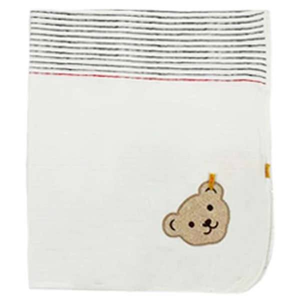 Плед Steiff, бавовна, 80х48 см, білий в полоску (6512750/12937) - Pampik - 3