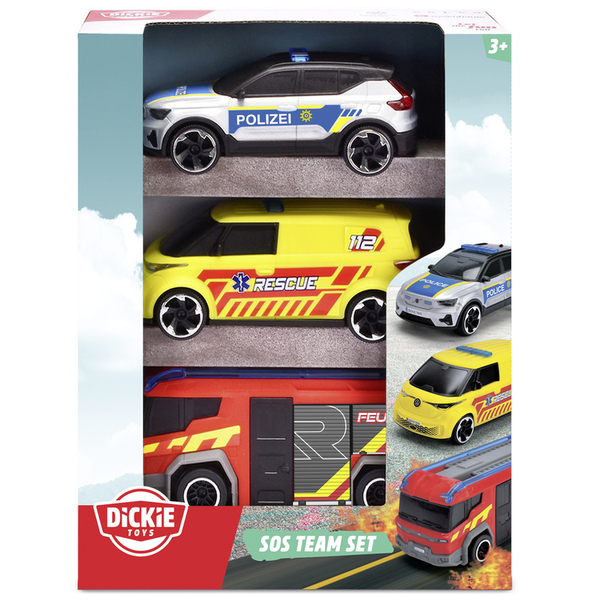 Ігровий набір Dickie Toys Команда SOS: поліція, швидка та пожежна машини (3712028) - Pampik - 2