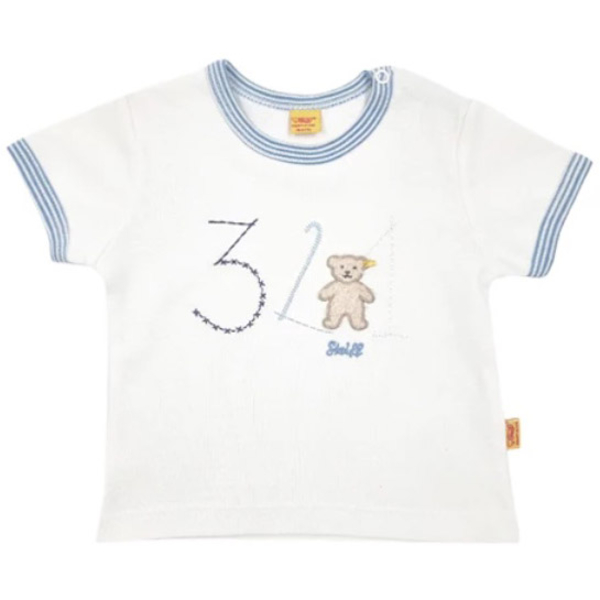 Комплект футболка и шорты Steiff, хлопок, 2 мес., белый с голубым (6632826/16457) - Pampik - 2