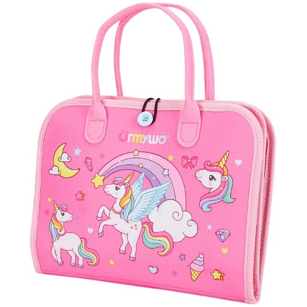 Дитяча розвиваюча тактильна сумочка-бізіборд Urmywo, рожевий (UMMZBAI) - Pampik