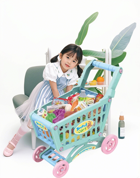 Дитячий візок для покупок у супермаркеті Urmywo, блакитний (661-537blue) - Pampik - 6