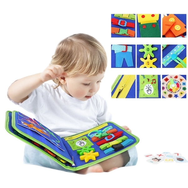 Детская развивающая тактильная сумочка-бизиборд Urmywo, голубой (UMMZBAL) - Pampik - 7