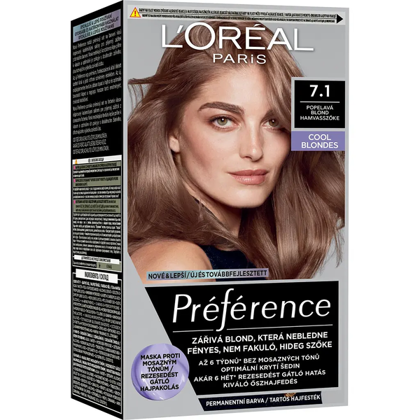 Стійка фарба для волосся L'Oreal Paris Preference 7.1 Iceland Ash Blonde 174 мл - Pampik