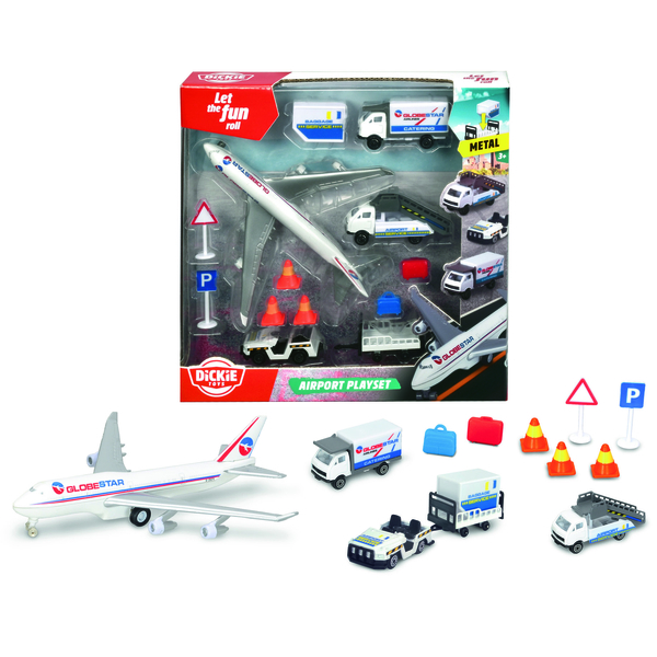 Ігровий набір Dickie Toys Аеропорт, 3 машинки,1 літак, 13 аксесуарів (3743001) - Pampik - 2