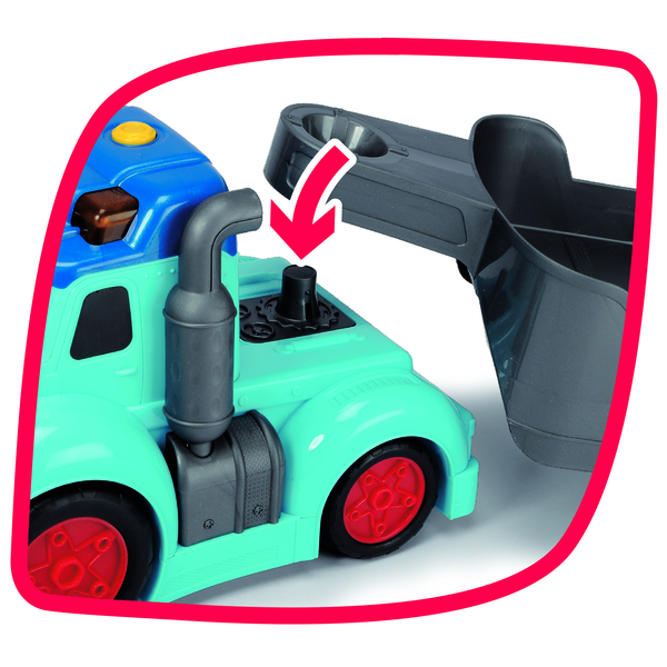 Вантажівка Dickie Toys АВС Тедді, з причепом та машинкою, звук, світло, 60 см (4119002) - Pampik - 10