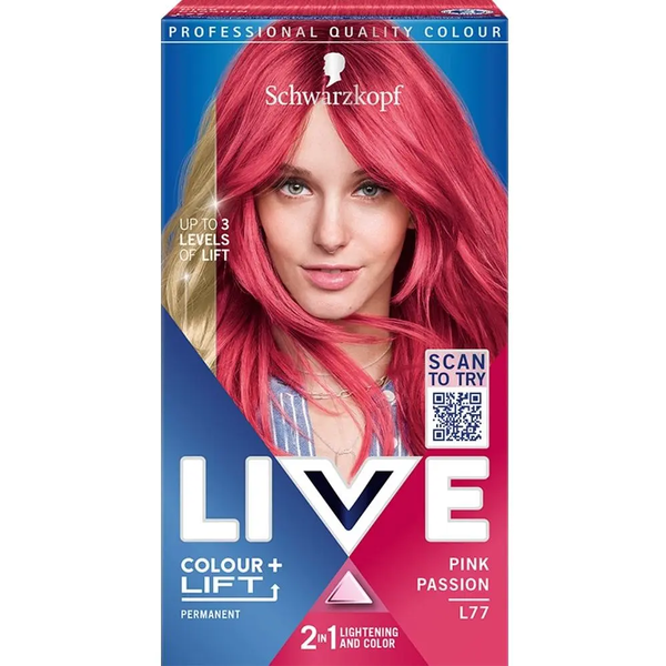 Фарба для волосся Schwarzkopf Live Colour + Lift освітлювальна тонуюча L77 Pink Passion - Pampik - 2