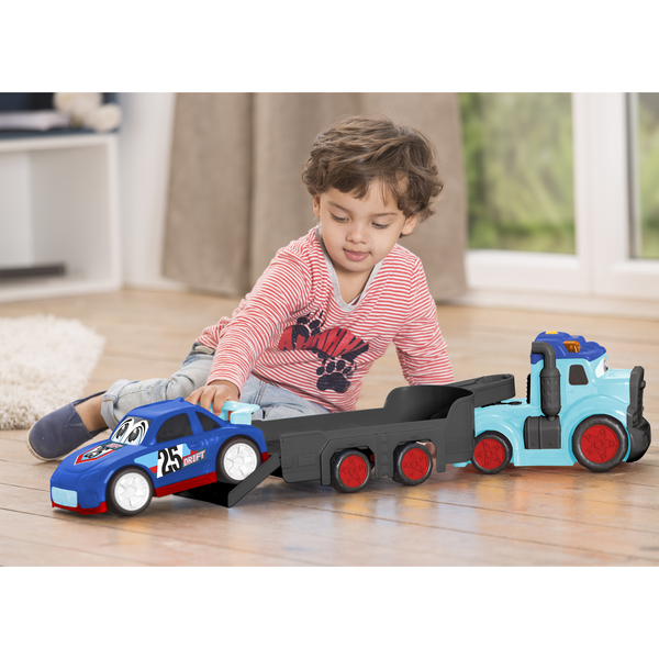 Вантажівка Dickie Toys АВС Тедді, з причепом та машинкою, звук, світло, 60 см (4119002) - Pampik - 14