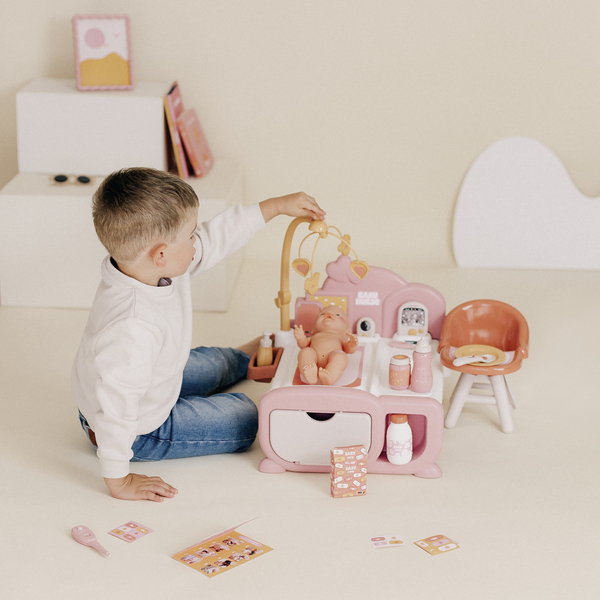 Ігровий набір Smoby Baby Nurse. Теракотова пудра. Дитяча кімната зі звуковими ефектами та аксесуарами (7600220393) - Pampik - 6