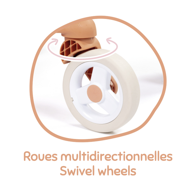 Прогулянка коляска для ляльки Smoby Baby Nurse Теракотова пудра, з поворотними колесами (7600251224) - Pampik - 5