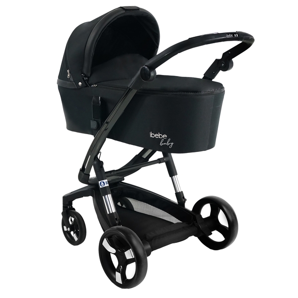 Універсальна коляска 2 в 1 Ibebe i-stop 21 Gloss, чорний (ib-is-21-gls) - Pampik