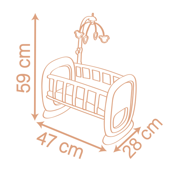 Колиска Smoby Baby Nurse. Терракотова пудра, з мобілем (7600220390) - Pampik - 4